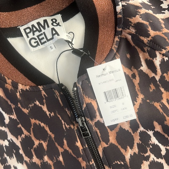 PAM & GELA leopard print track suit NWT size small jacket pants - Picture 5 of 8